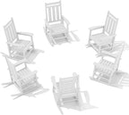 KINGYES Oversized Outdoor Rocking Chair Set of 6, All-Weather Patio Rocking by KINGYES
