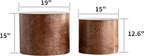Round Nesting Coffee Table Set of 2, Modern Wooden Circle Burl Accent Tables - Image 2