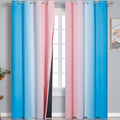 Pink and Blue Ombre Curtains for Bedroom 84 Inch Long | Room Darkening Curtains by ESTELARTEXTILER