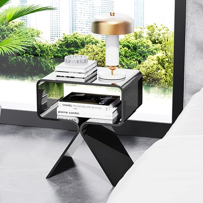 Acrylic Nightstand Side Table Modern Design Clear Home Decor Display End Table - Image 2