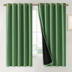 NICETOWN 100% Blackout Lined Curtains, Forest Green, 1 Pair, 2 Thick Layers by NICETOWN