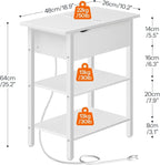 HOOBRO End Table with Charging Station, Narrow Side Table, Flip Top Nightstand - Image 3