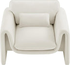 Meridian Furniture 199Cream-C Sloan Collection Modern | Contemporary Velvet - Image 6