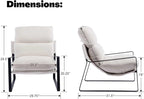 LukeAlon Modern Sherpa Accent Armchairs Set of 2, Upholstered Living Room Chairs - Image 2