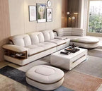Luxury L-Shaped Genuine Leather Sectional Sofa Set - Image 2