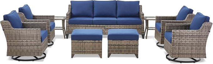 Wicker Patio Furniture Set-9 Pieces All-Weather Wicker Outdoor Furniture - Image 9