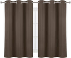 Chocolate Brown Blackout Curtains 38 x 54 Inch Length/Set of 2 Curtain - Image 2