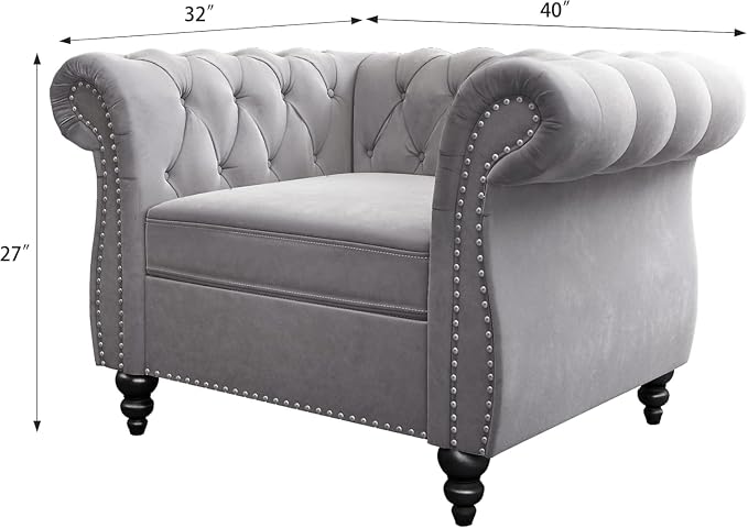 Mid-Century Sofa Chair, Velvet Accent Chair - Image 2