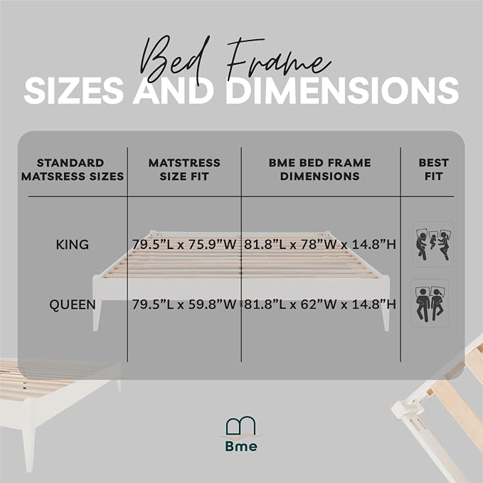 Bme Dinkee Signature Ivory White King Bed Frame Without Headboard - Image 10
