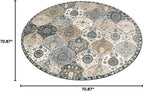 Lahome Moroccan Washable Round Area Rug, Soft Vintage Circle Round Rugs 6ft | - Image 2