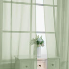 Light Green Sheer Curtains 96 Inches Long 2 Panels - Image 4