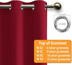 Blackout Curtains for Bedroom, Christmas Red 42 x 54 Inch, 2 Panels | Thermal - Image 5