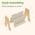 XiaZ Kids Bookshelf Wooden Montessori Toddler Bookshelf Solid Pine A-Frame - Image 5