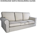 PureFit Stretch Oversized Couch Covers Fleece Sofa Slipcovers Taupe | 1-Piece - Image 6