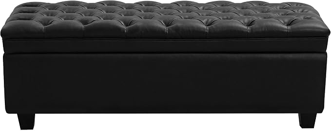 WUTUTUEE 50" Faux Leather Storage Ottoman Bench, End of Bed Upholstered by WUTUTUEE