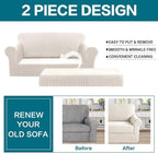Turquoize Stretch Sofa Slipcover 2 Pieces Sofa Cover Couch Cover - Image 4