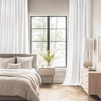 MIULEE Pure White Back Tab Blackout Curtains 52x90 Inch Long 2 Panels Set | Rod - Image 2