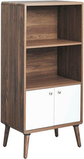 Modway EEI-6230-WAL-WHI Transmit Display Cabinet Bookshelf, Walnut White by Modway