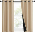 NICETOWN Bedroom Full Blackout Curtain Panels, 37 by 50-inch, Biscotti Beige by NICETOWN