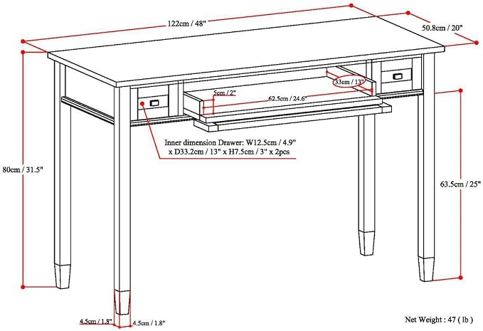 SIMPLIHOME Warm Shaker Desk - Image 3