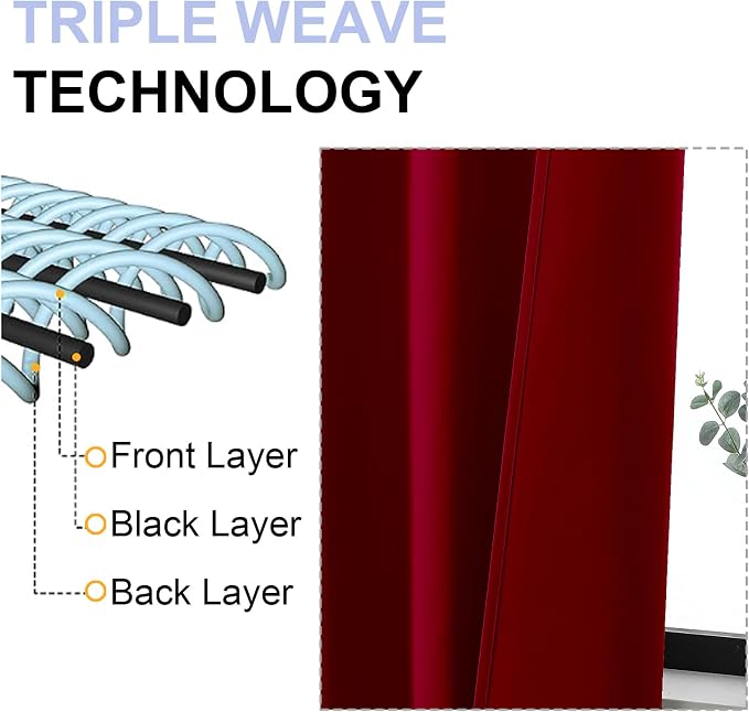 Simplebrand Red Blackout Curtains - Image 5