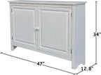 International Concepts 34" High Solid Wood Hall Storage Cabinet Cupboard - Image 2