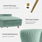 HULALA Home Velvet Accent Chair Set of 2, Modern Armless Upholstered Side Chair - Image 5