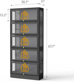 Display Cabinet with Acrylic Glass Doors, 5-Tiers Curio Cabinet with LED - Image 2