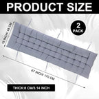 Bucherry 67 x 19 Inch Chaise Lounge Cushions Soft Lounge Chair Cushion Gravity - Image 2