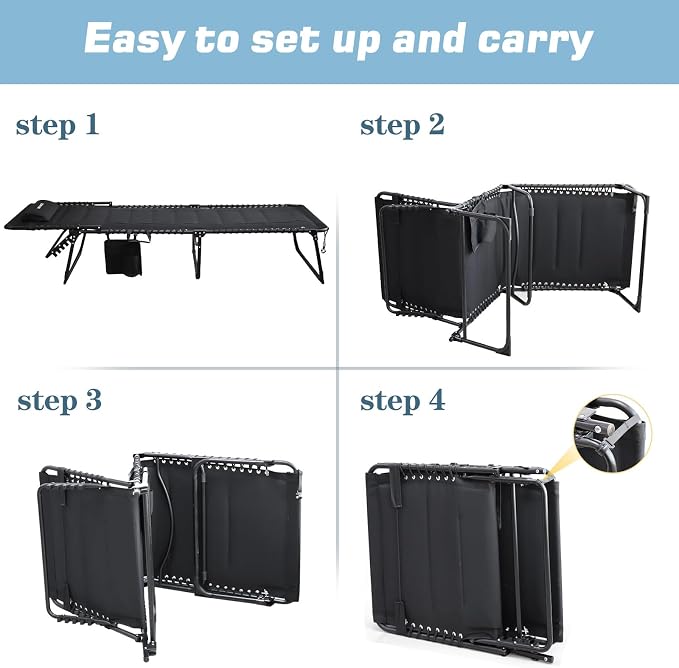 Oversized Padded Outdoor Folding Lounge Chair - Image 7