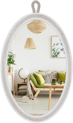 Oval Mirrors for Wall Decor Small White Nautical Rope Mirror Hanging Decorative by Decor+Trends