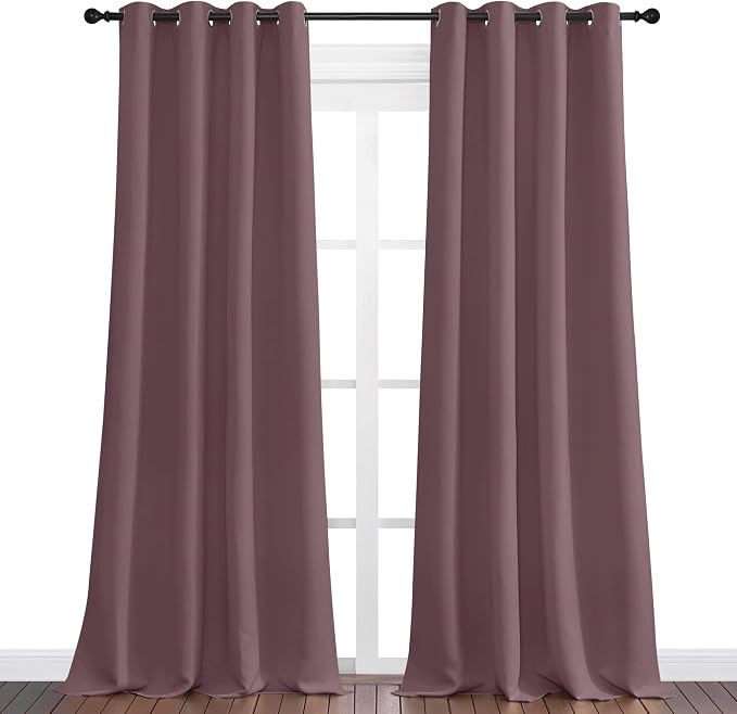 NICETOWN Dry Rose Blackout Curtains 120" Long - Image 2