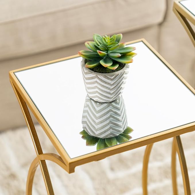 Glitzhome Nesting Side Tables, Coffee Tables Decorative Accent Tables - Image 8