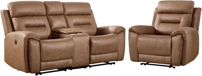 ANJ 2-Piece PU Leather Recliner Sofa Set - Image 8