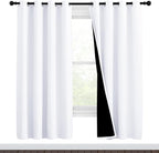 NICETOWN White Blackout Curtains 72 inches Long, Full Light Blocking Drapes by NICETOWN