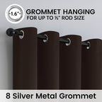 SimpleHome Chocolate Brown 100% Blackout Curtains Room Dark Living Room 63L | - Image 6