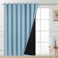Yakamok Sky Blue Blackout Patio Door Curtain Panels W100 x L96, 1 Panel | Noise by Yakamok