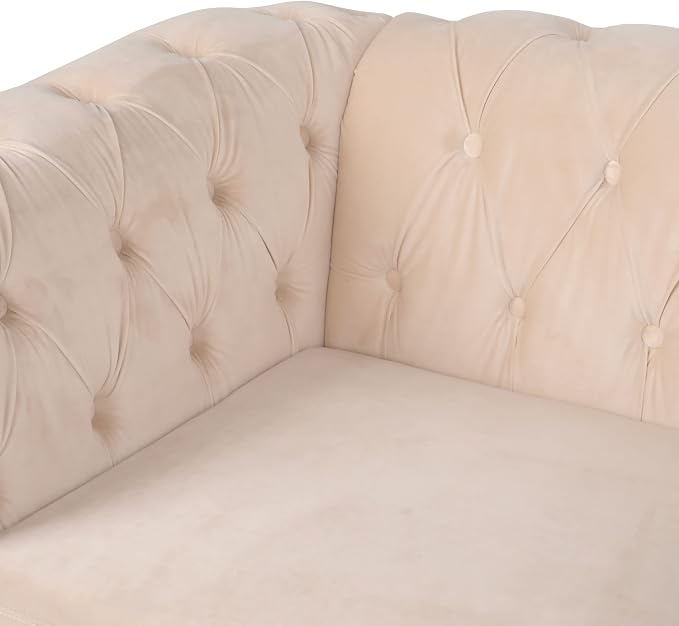 RARZOE Modern 2 Pieces Living Room Sofa Set, Contemporary Tufted Button Velvet - Image 5