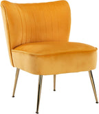 Velvet Accent Chair Set of 2 Comfy Living Room Chair Armless Slipper Mid - Image 9