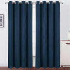 Blackout Curtains 52 x 120 Inch Long Navy Blue Curtains Set of 2 Panels Room by Lemomo