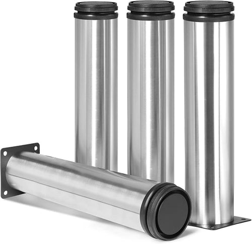 10 Inch Metal Furniture Legs Stainless Steel Adjustable Legs Silver Metal Legs by Masendelk