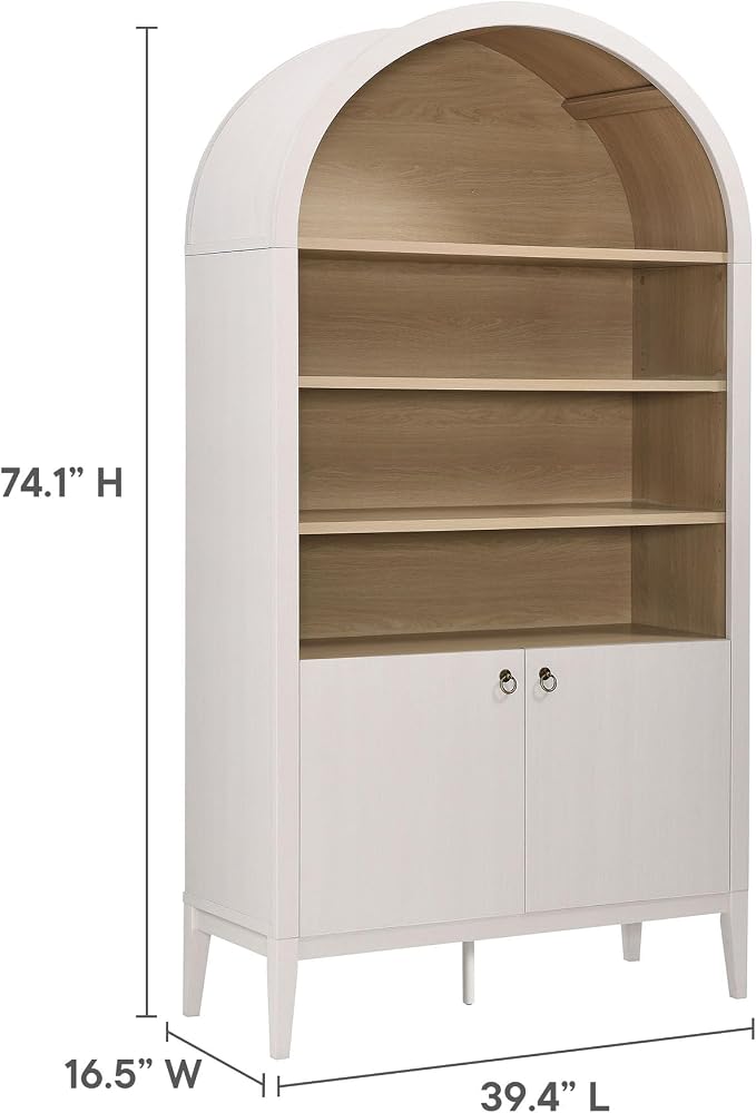 Modway Nolan Tall Arched Storage Display Cabinet in Ivory - Image 3