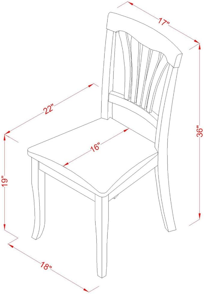 East West Furniture AVC-SBR-LC Avon Dining Chairs - Image 3