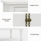 FansaFurn Sideboard with 4 Doors, Mid-Century Console Table with Adjustable - Image 5