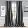 MIULEE Grey Back Tab Blackout Curtains 52x96 Inch Long 2 Panels Set | Rod by MIULEE