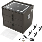 Smart Nightstand with Charging Station, Adjustable LED, USB Ports, Fingerprint - Image 9