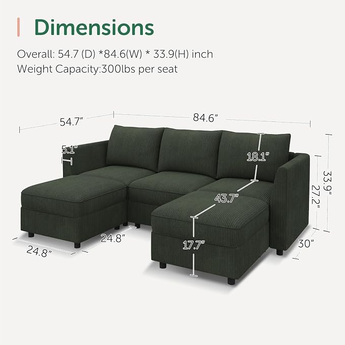HONBAY Modular Sectional Sofa - Image 2