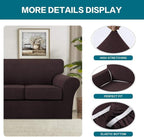 Turquoize 4 Piece Sofa Covers for 3 Cushion Couch Sofa Slipcover Soft Couch - Image 4