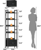 Furologee 6 Tier Bookshelf, Tall Shelf - Image 3