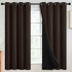 SimpleHome Chocolate Brown 100% Blackout Curtains Room Dark Living Room 63L | by SimpleHome
